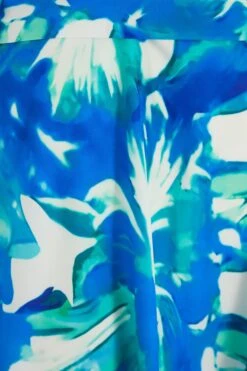 Curve Blue Tropical Print Midi Dress -Glamourista 00100039207 ZS