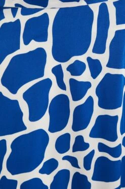 Curve Royal Blue Animal Print Warp Dress -Glamourista 00100039230 ZS