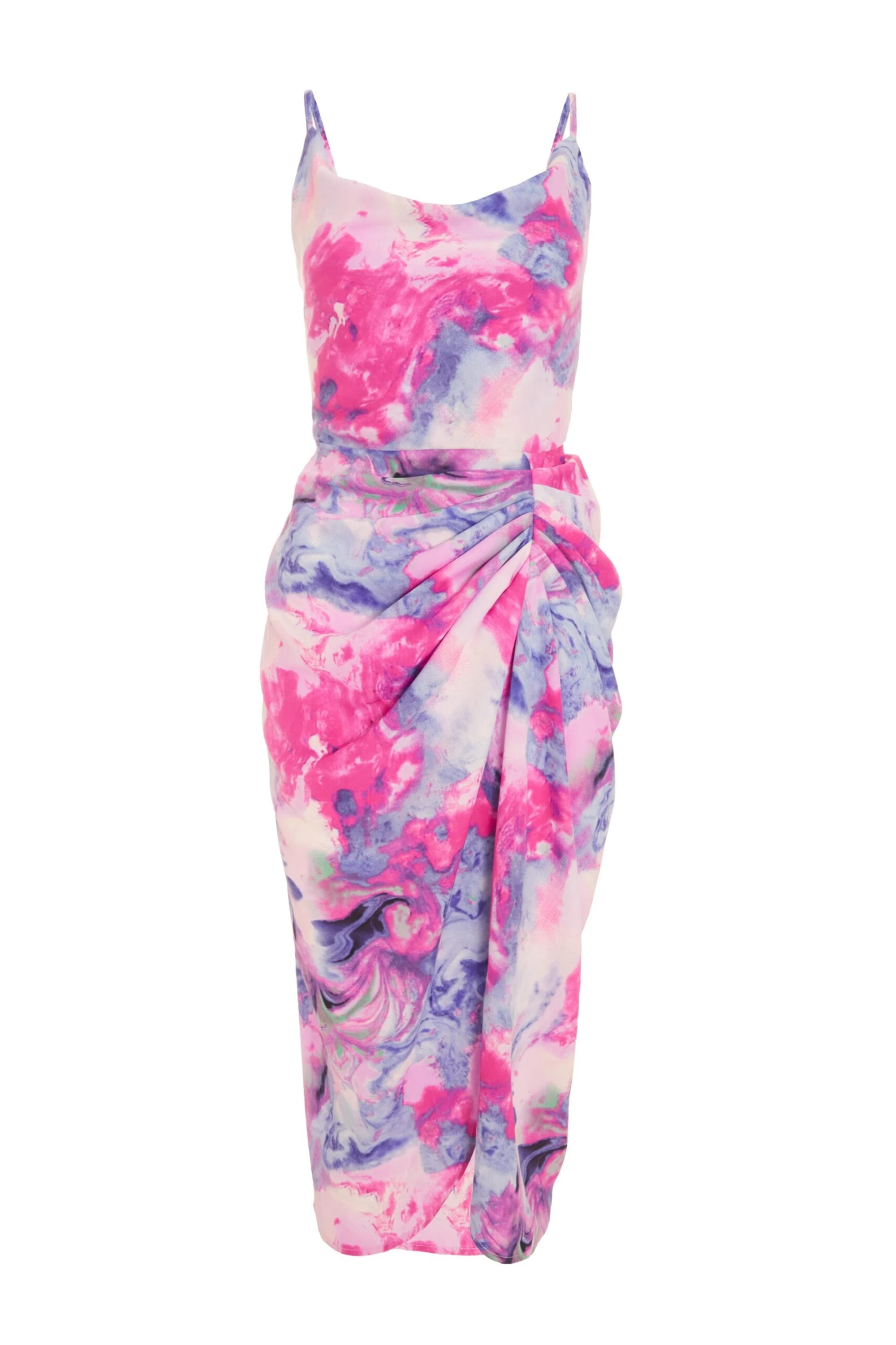 Purple Marble Ruched Midi Dress 1 Purple Marble Ruched Midi Dress