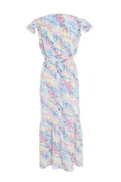 Multicoloured Animal Print Frill Sleeve Midi Dress -Glamourista 00100039292 ZB