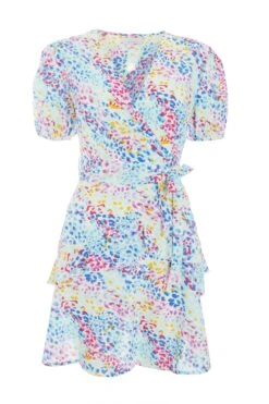 Multicoloured Animal Print Skater Mini Dress