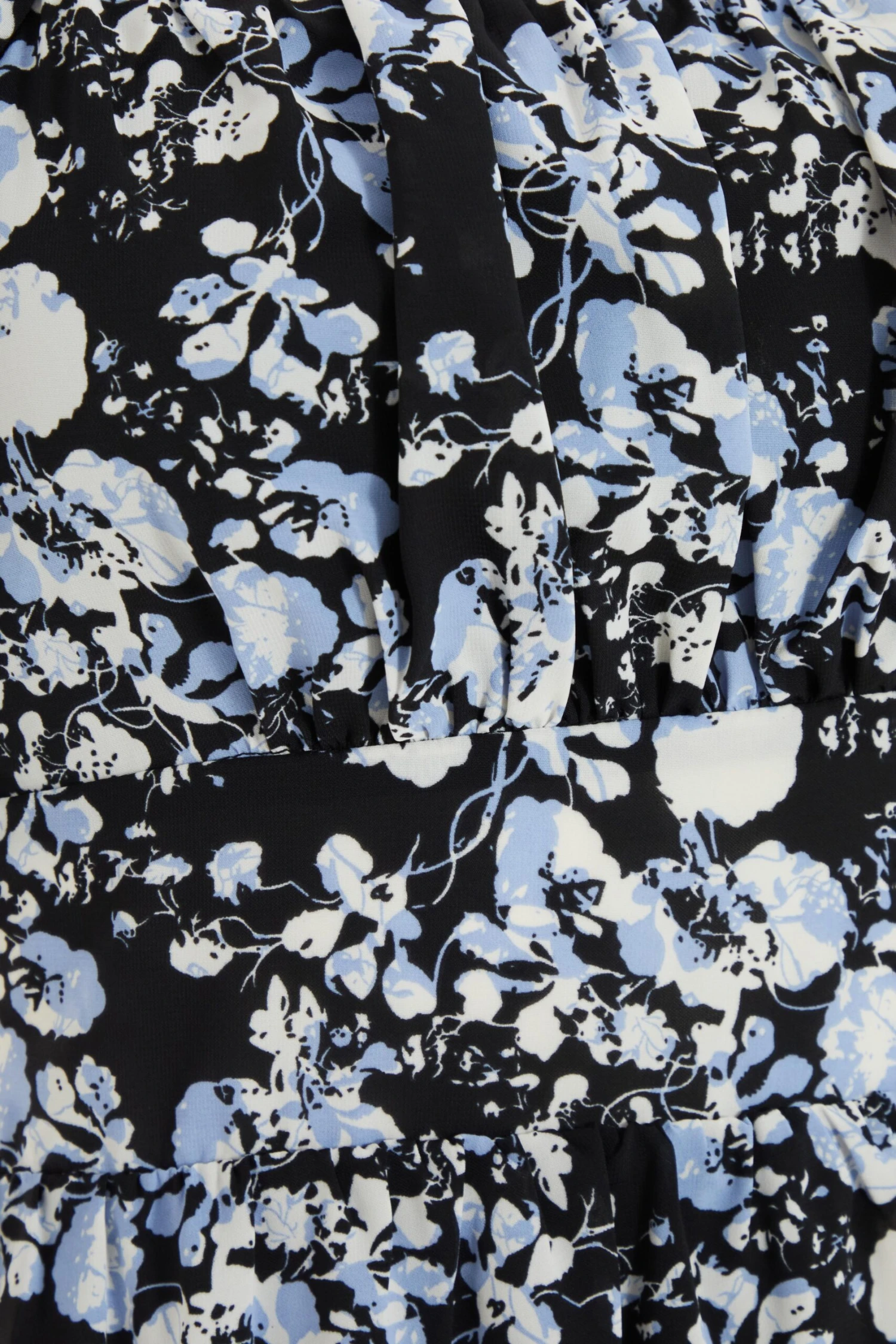 Black Floral Puff Sleeve Midi Dress 6 Black Floral Puff Sleeve Midi Dress - Image 6