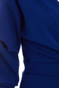 Royal Blue Wrap Tie Midi Dress -Glamourista 00100039356 ZS