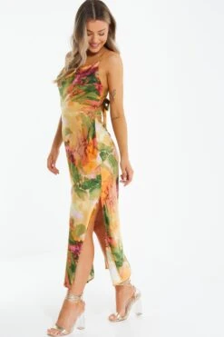 Petite Multicoloured Marble Print Midaxi Dress -Glamourista 00100039492 XS
