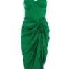 Jade Green Ruched Corset Midi Dress