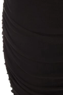 Black Frill Hem Bodycon Midi Dress -Glamourista 00100039610 ZS