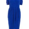 Curve Royal Blue Wrap Midi Dress