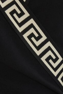 Black Geometric Trim Wrap Mini Dress -Glamourista 00100039773 ZS